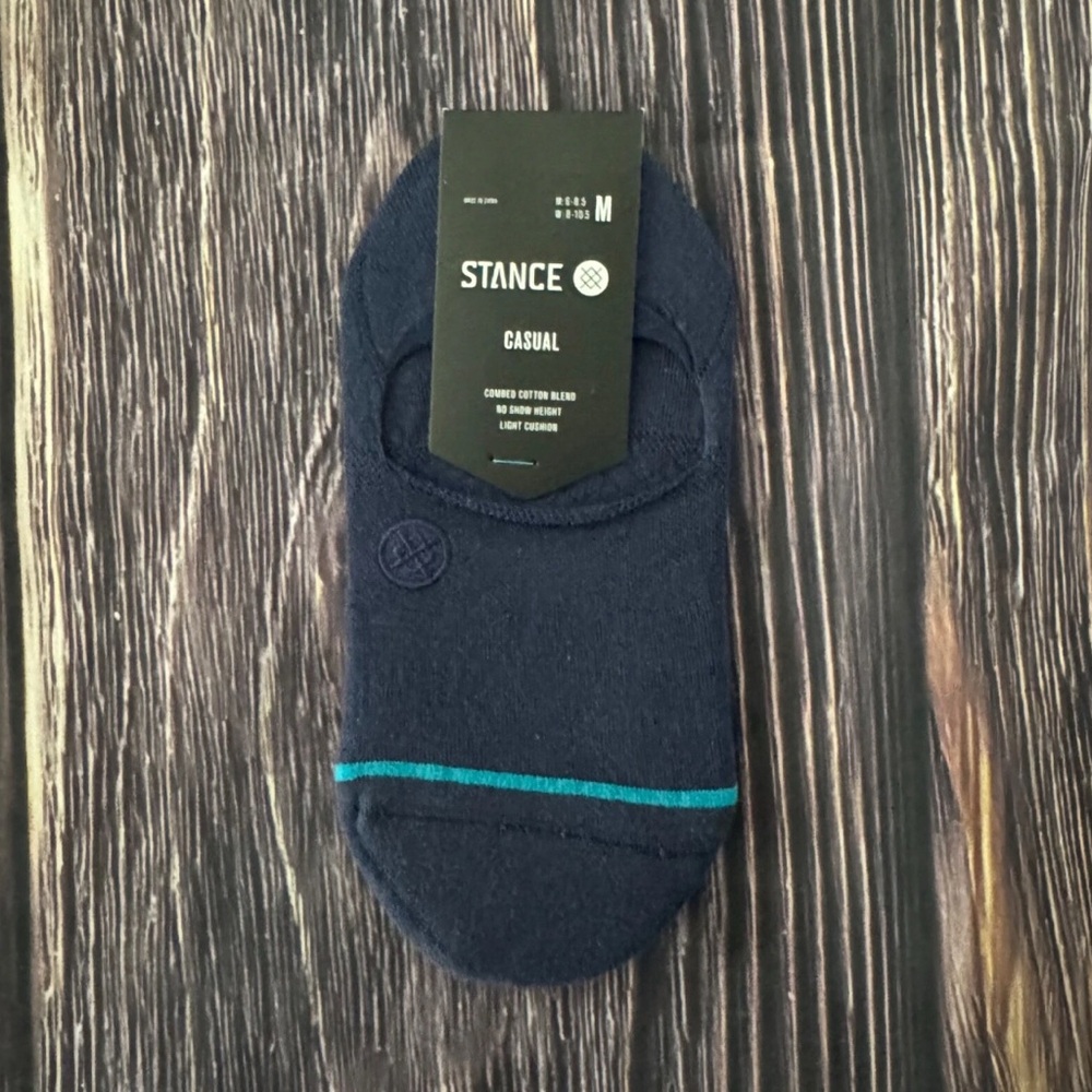 Stance Adult Dark Navy No Show Cotton Cushion Icon Logo Casual Socks Sz M 6-8.5 - Picture 2 of 6